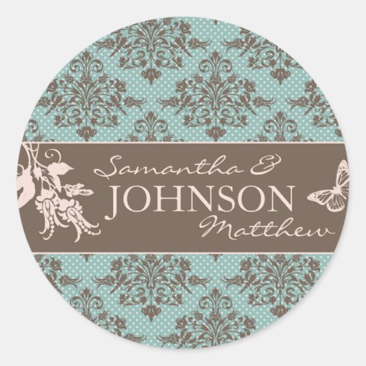 Autumn Damask Sticker (Vorderseite)