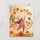 Autumn Dance Postkarte (Vorne/Hinten)