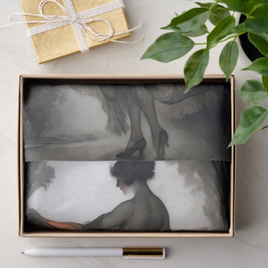 Autumn Dancer in Black & Burnt Orange Decoupage Seidenpapier (Geschenk)