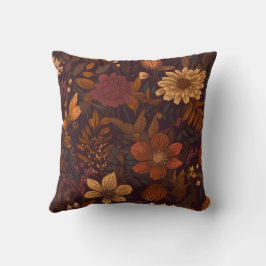 Autumn Dark Brown Flower Season Interior Kissen