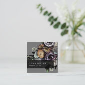 Autumn Dark Moody Floral Bouquet Quadratische Visitenkarte (Stehend Vorderseite)