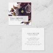 Autumn Dark Moody Floral Bouquet Quadratische Visitenkarte (Vorne/Hinten)