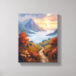 Autumn Daydreams | Fall Mountain Landscape Painted Leinwanddruck