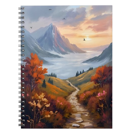 Autumn Daydreams | Fall Mountain Landscape Painted Notizblock (Vorderseite)