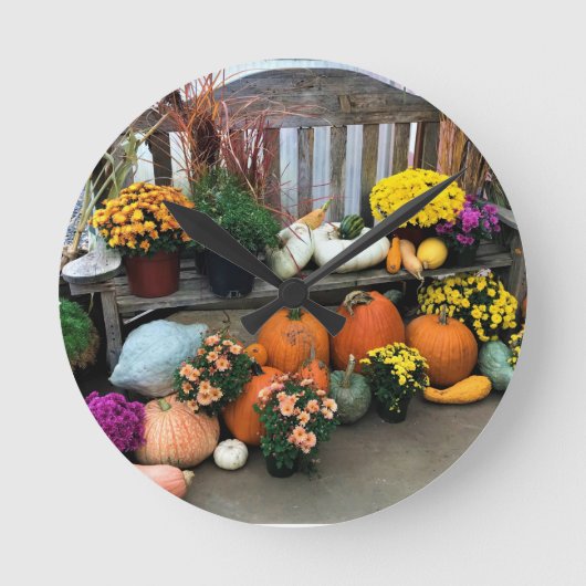 Autumn Decor Runde Wanduhr (Vorderseite)