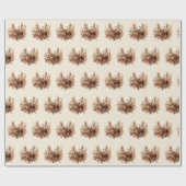 Autumn Deer Antler Bouquet Geschenkpapier (Flach)