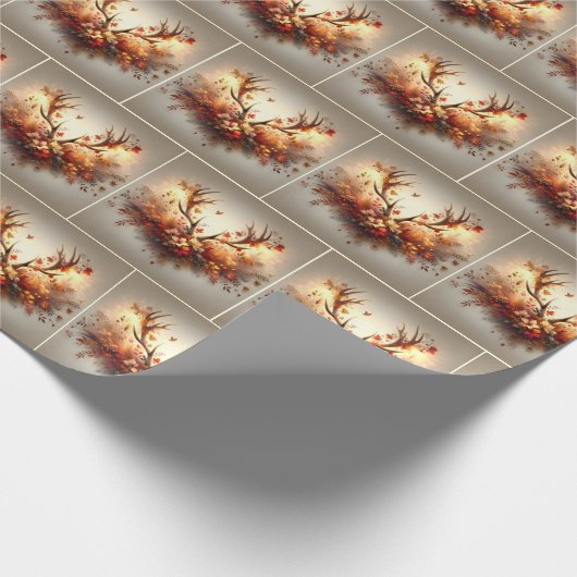 Autumn Deer Antler Bouquet Geschenkpapier (Ecke)