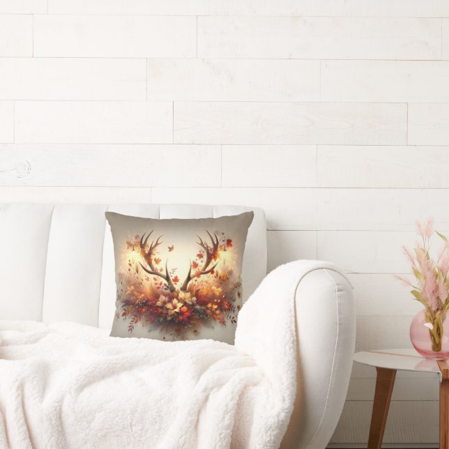 Autumn Deer Antler Bouquet Kissen (Liege)