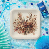 Autumn Deer Antler Bouquet Pappteller (Party)