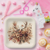 Autumn Deer Antler Bouquet Pappteller (Party)