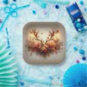 Autumn Deer Antler Bouquet Pappteller (Party)