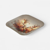 Autumn Deer Antler Bouquet Pappteller (Gewinkelt)