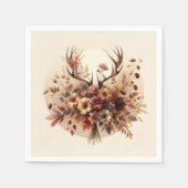 Autumn Deer Antler Bouquet Serviette (Vorderseite)