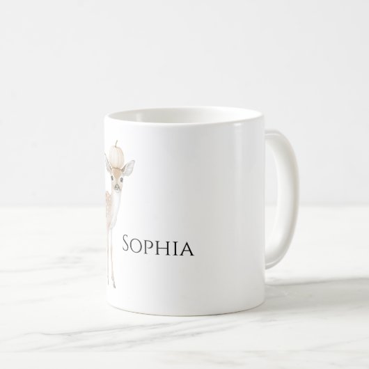 Autumn Deer Pumpkin Kaffeetasse (VorderseiteRechts)