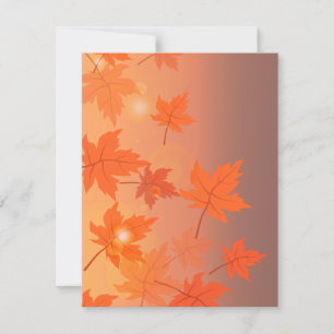 Autumn design with maple leaves and bokeh effect   feiertagskarte