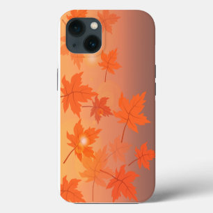 Autumn design with maple leaves and bokeh effect iPhone 13 hülle