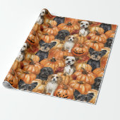 Autumn Dogs in a Pumpkin Patch Halloween Geschenkpapier (Ungerollt)