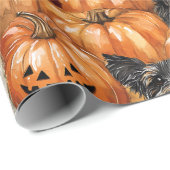 Autumn Dogs in a Pumpkin Patch Halloween Geschenkpapier (Rolleneckpunkt)