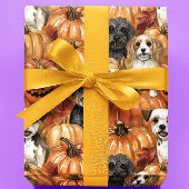Autumn Dogs in a Pumpkin Patch Halloween Geschenkpapier