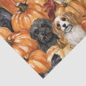 Autumn Dogs in a Pumpkin Patch Halloween Seidenpapier (Detail)