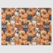 Autumn Dogs in a Pumpkin Patch Halloween Seidenpapier (Vorderseite)