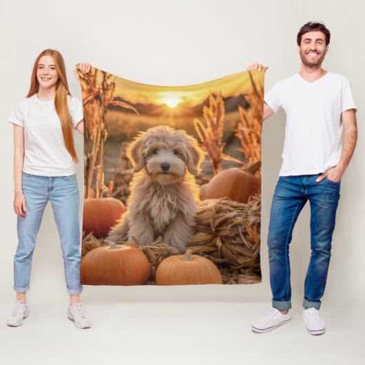 Autumn Doodle Pup Fleecedecke (Beispiel)
