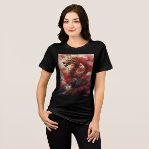Autumn Dragon in Crimson Forest Tri-Blend Shirt