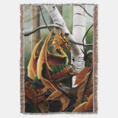 Autumn Dragon Orange Green Fantasy Decke (Vorderseite Vertikal)