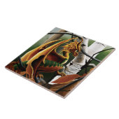 Autumn Dragon Orange Green Fantasy Fliese (Seite)