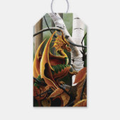Autumn Dragon Orange Green Fantasy Geschenkanhänger (Vorderseite)