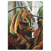 Autumn Dragon Orange Green Fantasy Klemmbrett (Rückseite)
