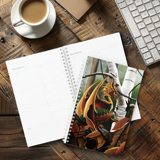 Autumn Dragon Orange Green Fantasy Planer