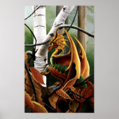 Autumn Dragon Orange Green Fantasy Poster (Vorne)