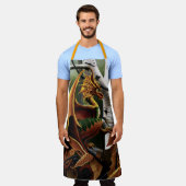 Autumn Dragon Orange Green Fantasy Schürze (Getragen)