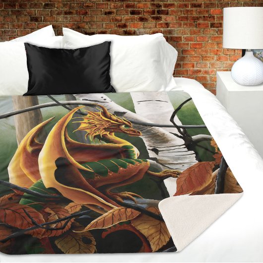 Autumn Dragon Orange Green Fantasy Sherpadecke