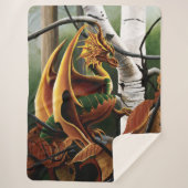 Autumn Dragon Orange Green Fantasy Sherpadecke (Vorderseite)
