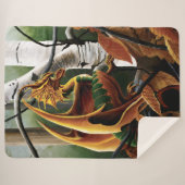 Autumn Dragon Orange Green Fantasy Sherpadecke (Vorderseite (Horizontal))