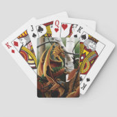 Autumn Dragon Orange Green Fantasy Spielkarten (Rückseite)