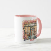 Autumn Dreams Café Mug — Cozy Floral Bookshop Tasse (VorderseiteRechts)