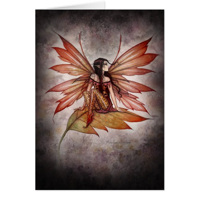 Autumn Drifting Gothic Fairy Fantasy Art Card (Vorne)