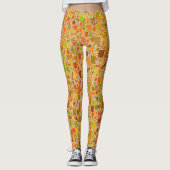 Autumn Echo Tiled Geometric Abstrakt Artwork Leggings (Vorderseite)
