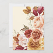 Autumn Elegance Fall Watercolor Floral Wedding Einladung (Rückseite)