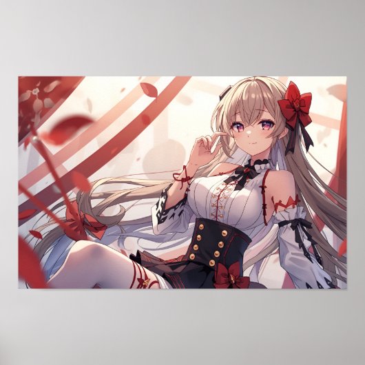 Autumn Elegance in Red and Black Poster (Vorne)