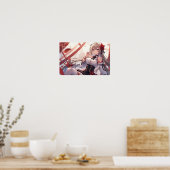 Autumn Elegance in Red and Black Poster (Küche)