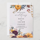 Autumn Elegance Wedding Invitation Einladung (Vorderseite)