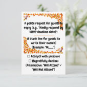 Autumn Embrace Orange & Tan Leaf Design RSVP Karte (Stehend Vorderseite)