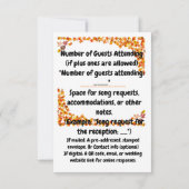 Autumn Embrace Orange & Tan Leaf Design RSVP Karte (Rückseite)