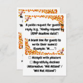 Autumn Embrace Orange & Tan Leaf Design RSVP Karte (Vorne/Hinten)