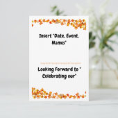"Autumn Embrace Orange & Tan Leaf Design" Save The Date (Stehend Vorderseite)