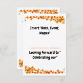 "Autumn Embrace Orange & Tan Leaf Design" Save The Date (Vorne/Hinten)